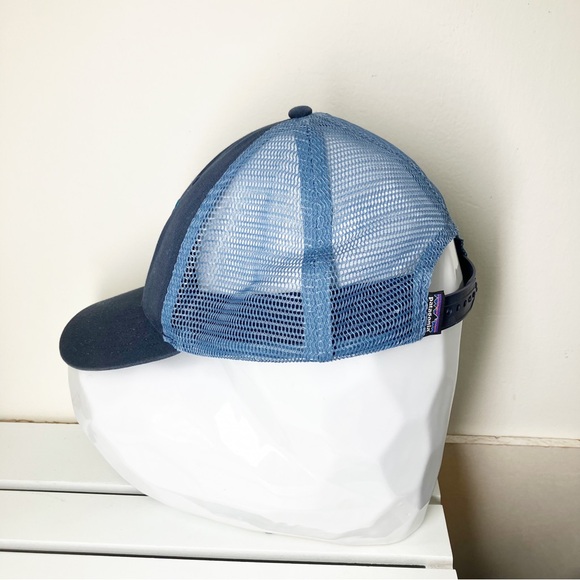 Patagonia Hat Blue Line Logo Ridge LoPro Trucker Cap Snapback Adjustable Mesh - Picture 2 of 5